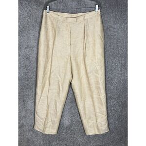 Vintage Rena Rowan Linen Blend Pleated Lined Dress Pants Womens Size 16W Pockets
